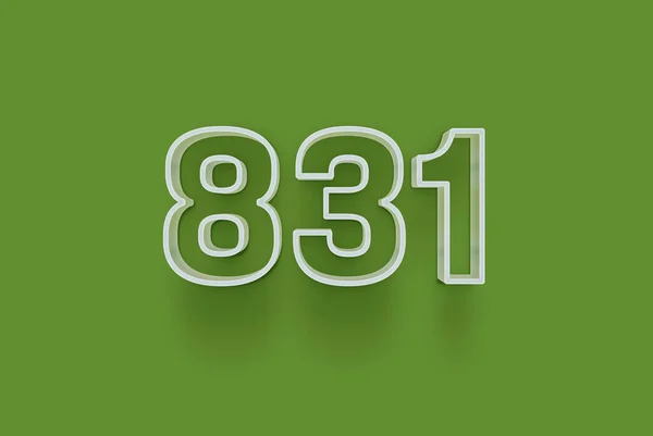 Numer 831 Jest Izolowany Zielonym Tle Dla Unikalnej Sprzedaży Plakat — Zdjęcie stockowe