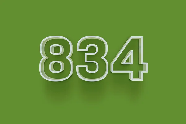 Szám 834 Elszigetelt Zöld Háttér Egyedülálló Eladási Poszter Promo Kedvezmény — Stock Fotó