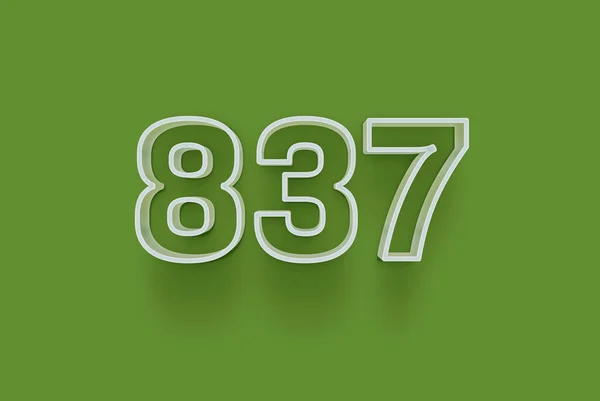 Номер 837 Изолирован Зеленом Фоне Вашего Уникального Рекламного Плаката Скидка — стоковое фото