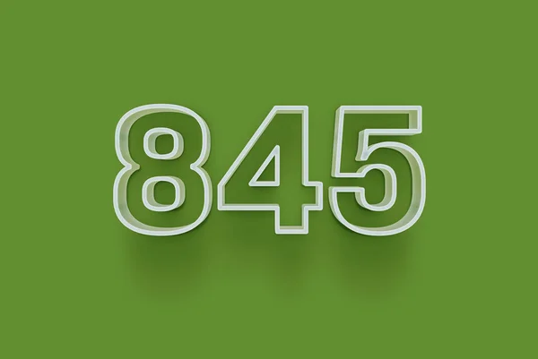 Numer 845 Jest Izolowany Zielonym Tle Dla Unikalnej Sprzedaży Plakat — Zdjęcie stockowe