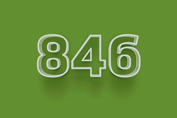 Номер 846 Изолирован Зеленом Фоне Вашего Уникального Рекламного Плаката Скидка — стоковое фото
