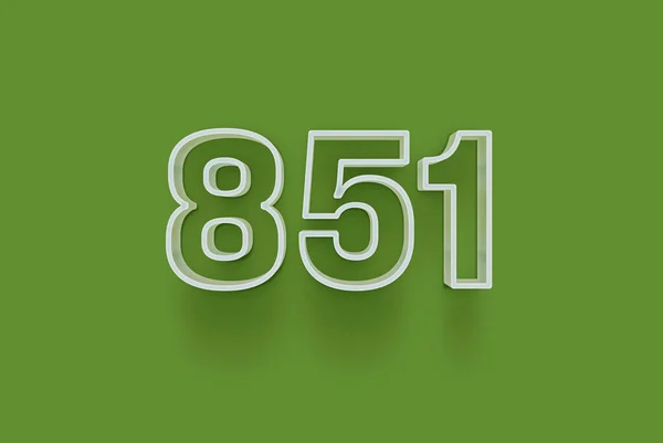 3D番号851は あなたのユニークな販売ポスタープロモーション割引特別販売ショッピングオファー バナー広告ラベルのための緑の背景に隔離されている クリスマスをお楽しみくださいタグ クーポンなど — ストック写真