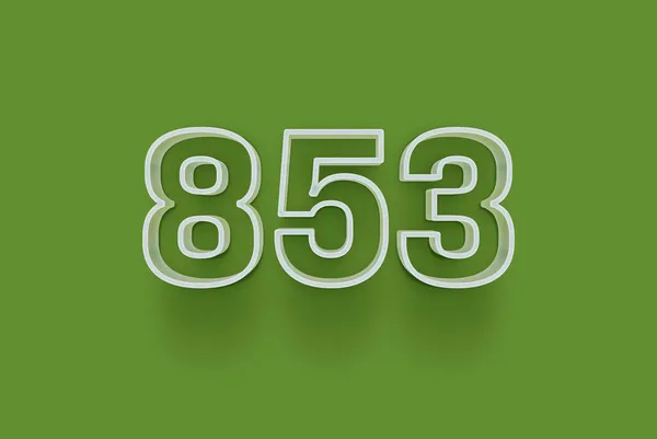 Number 853 Isolated Green Background Your Unique Selling Poster Promo — Stock Photo, Image