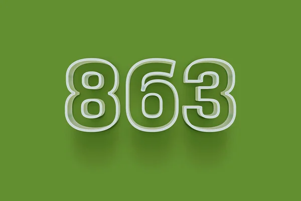 Αριθμός 863 Είναι Απομονωμένη Πράσινο Φόντο Για Μοναδική Αφίσα Πώλησης — Φωτογραφία Αρχείου