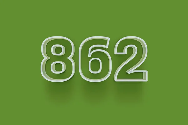 Numer 862 Jest Izolowany Zielonym Tle Dla Unikalnej Sprzedaży Plakat — Zdjęcie stockowe