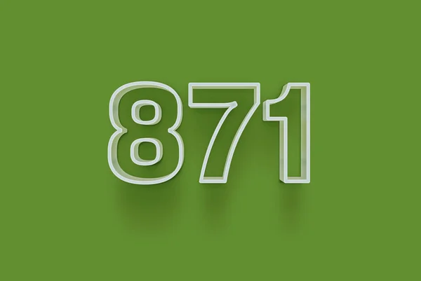 Número 871 Isolado Fundo Verde Para Seu Único Cartaz Venda — Fotografia de Stock
