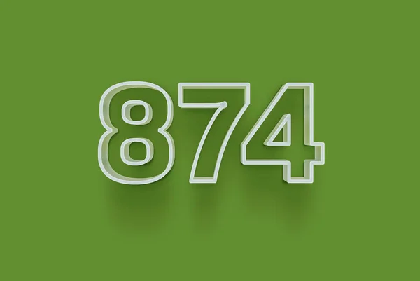 Nummer 874 Isolerad Grön Bakgrund För Din Unika Försäljning Affisch — Stockfoto