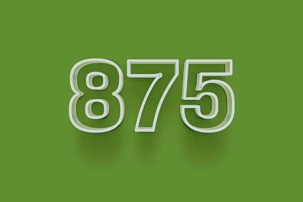 Numer 875 Jest Izolowany Zielonym Tle Dla Unikalnej Sprzedaży Plakat — Zdjęcie stockowe