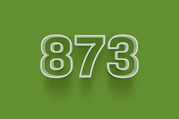 Numer 873 Jest Izolowany Zielonym Tle Dla Unikalnej Sprzedaży Plakat — Zdjęcie stockowe