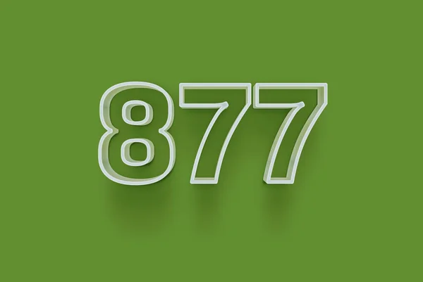 Номер 877 Изолирован Зеленом Фоне Вашего Уникального Рекламного Плаката Скидка — стоковое фото