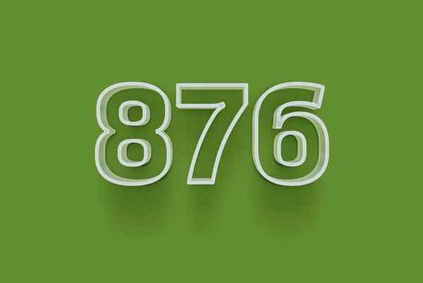 Nummer 876 Ist Auf Grünem Hintergrund Isoliert Für Ihr Einzigartiges — Stockfoto