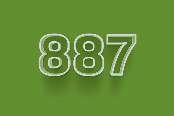 Numer 887 Jest Izolowany Zielonym Tle Dla Unikalnej Sprzedaży Plakat — Zdjęcie stockowe