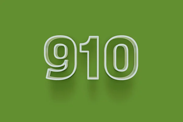 Número 910 Isolado Fundo Verde Para Seu Único Cartaz Venda — Fotografia de Stock