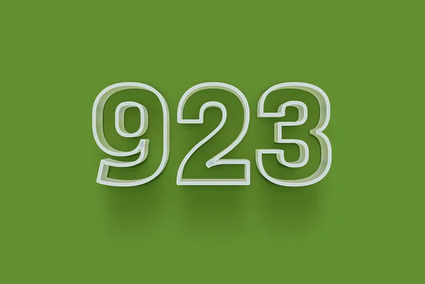 Numer 923 Jest Izolowany Zielonym Tle Dla Unikalnej Sprzedaży Plakat — Zdjęcie stockowe