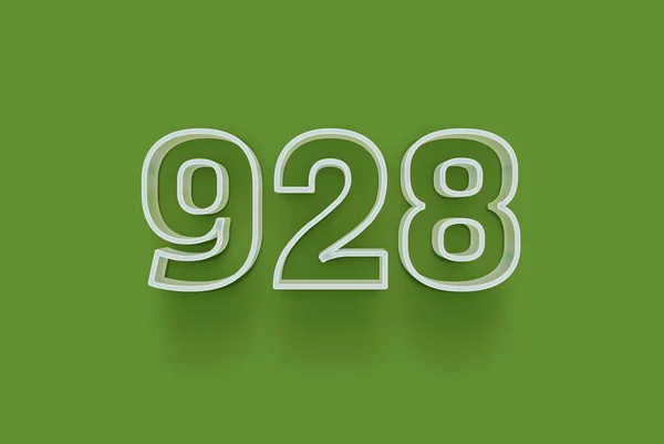 Numer 928 Jest Izolowany Zielonym Tle Dla Unikalnej Sprzedaży Plakat — Zdjęcie stockowe