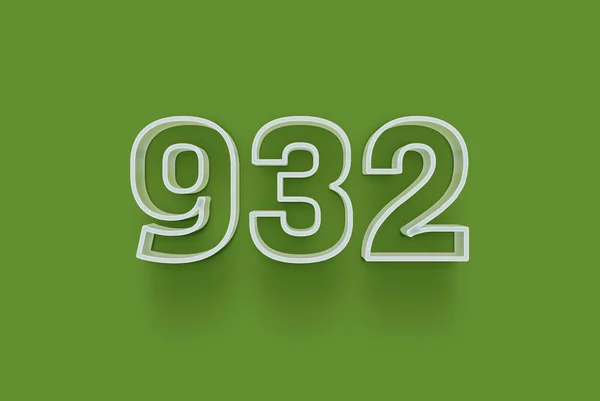 Numer 932 Jest Izolowany Zielonym Tle Dla Unikalnej Sprzedaży Plakat — Zdjęcie stockowe