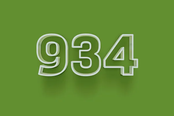 Номер 934 Изолирован Зеленом Фоне Вашего Уникального Рекламного Плаката Скидка — стоковое фото