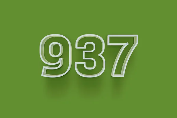 Numer 937 Jest Izolowany Zielonym Tle Dla Unikalnej Sprzedaży Plakat — Zdjęcie stockowe