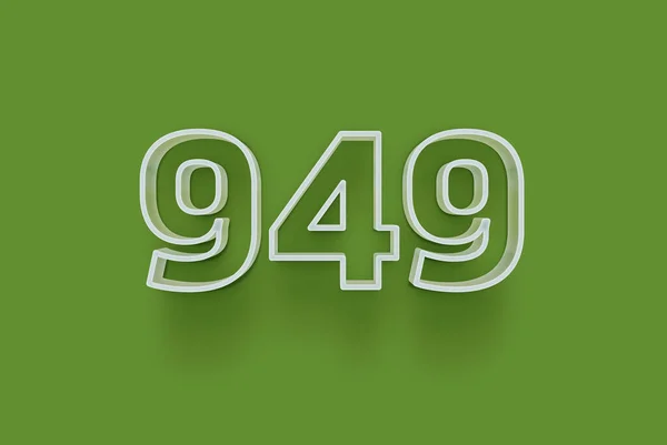 Numer 949 Jest Izolowany Zielonym Tle Dla Unikalnej Sprzedaży Plakat — Zdjęcie stockowe