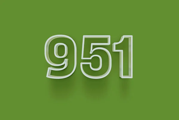 Numer 951 Jest Izolowany Zielonym Tle Dla Unikalnej Sprzedaży Plakat — Zdjęcie stockowe
