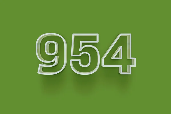 Numer 954 Jest Izolowany Zielonym Tle Dla Unikalnej Sprzedaży Plakat — Zdjęcie stockowe
