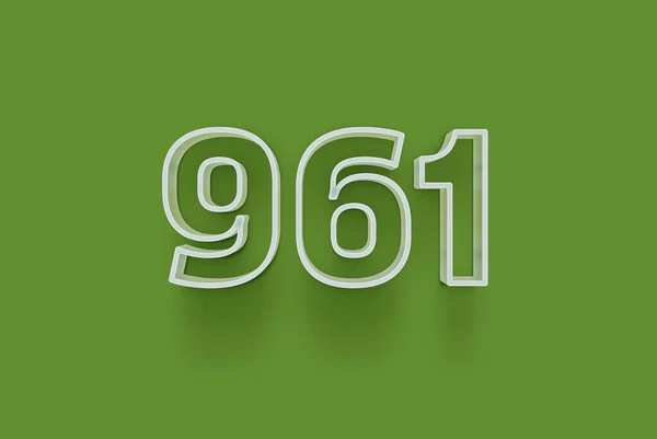 Nummer 961 Ist Auf Grünem Hintergrund Isoliert Für Ihr Einzigartiges — Stockfoto