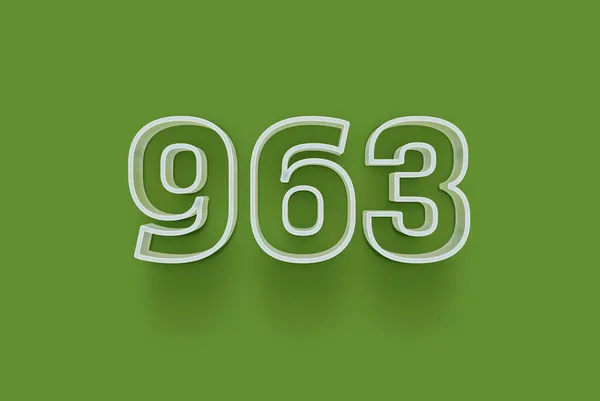 Numer 963 Jest Izolowany Zielonym Tle Dla Unikalnej Sprzedaży Plakat — Zdjęcie stockowe