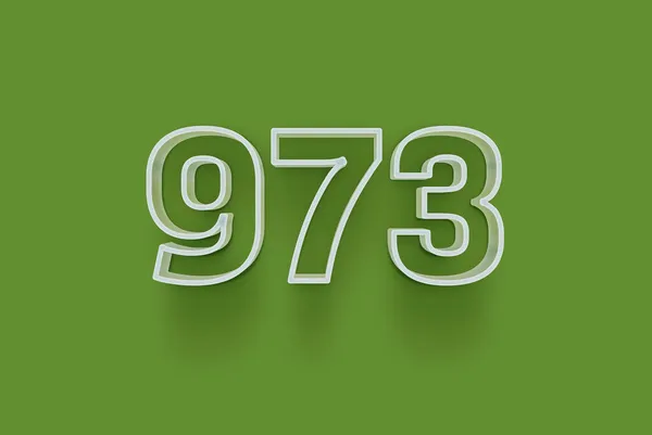 Numer 973 Jest Izolowany Zielonym Tle Dla Unikalnej Sprzedaży Plakat — Zdjęcie stockowe