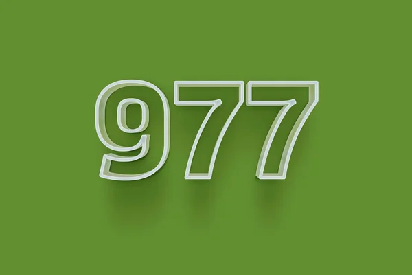 Szám 977 Elszigetelt Zöld Háttér Egyedülálló Eladási Poszter Promo Kedvezmény — Stock Fotó