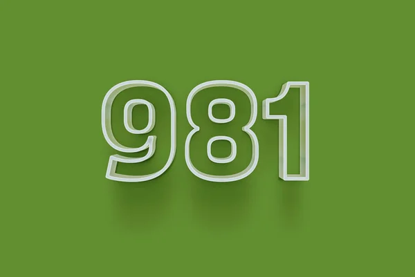 Numer 981 Jest Izolowany Zielonym Tle Dla Unikalnej Sprzedaży Plakat — Zdjęcie stockowe