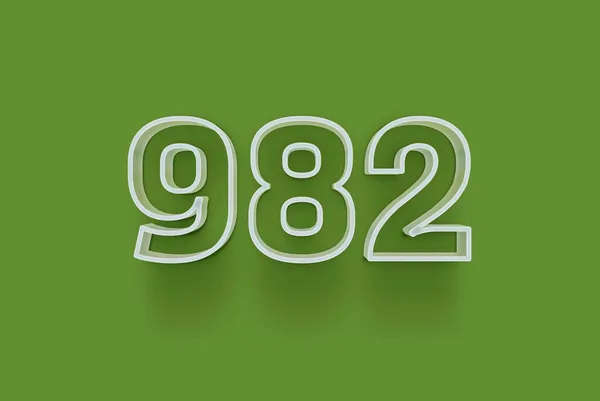 Nummer 982 Ist Auf Grünem Hintergrund Isoliert Für Ihr Einzigartiges — Stockfoto