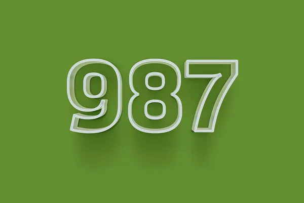 Número 987 Isolado Fundo Verde Para Seu Único Cartaz Venda — Fotografia de Stock