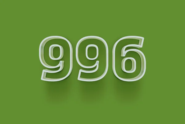 Número 996 Isolado Fundo Verde Para Seu Único Cartaz Venda — Fotografia de Stock