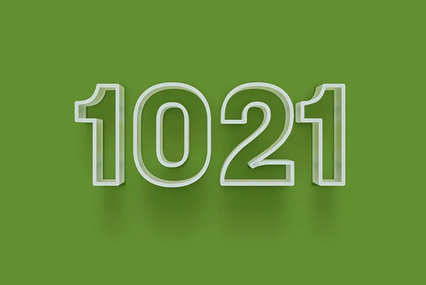 3D number 1021 is isolated on green background for your unique selling poster promo discount special sale shopping offer, banner ads label, enjoy Christmas, Xmas sale off tag, coupon and more.