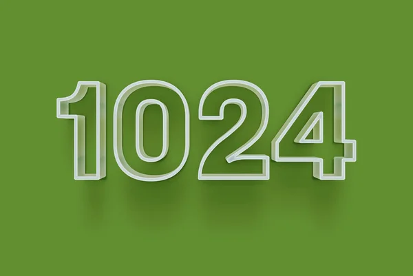 Nummer 1024 Ist Auf Grünem Hintergrund Isoliert Für Ihr Einzigartiges — Stockfoto