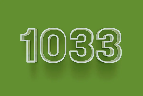Номер 1033 Изолирован Зеленом Фоне Вашего Уникального Рекламного Плаката Скидка — стоковое фото