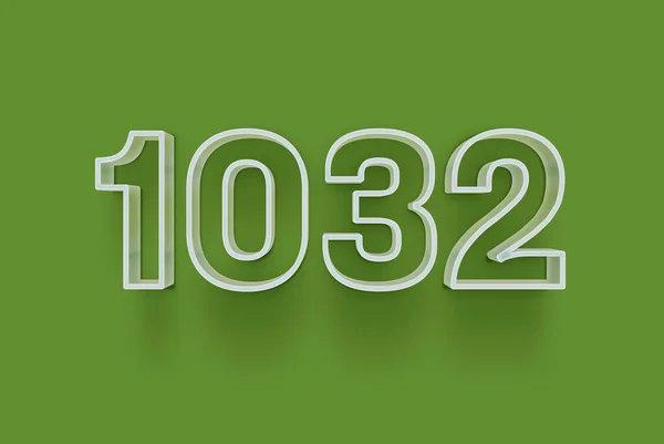 Номер 1032 Изолирован Зеленом Фоне Вашего Уникального Рекламного Плаката Скидка — стоковое фото