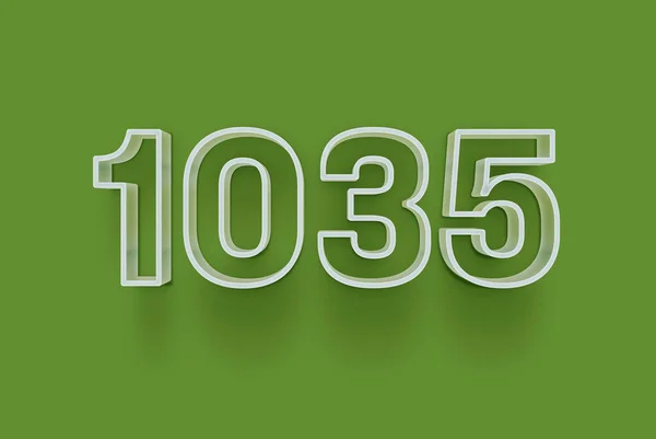 Номер 1035 Ізольований Зеленому Тлі Вашої Унікальної Промо Знижки Промо — стокове фото