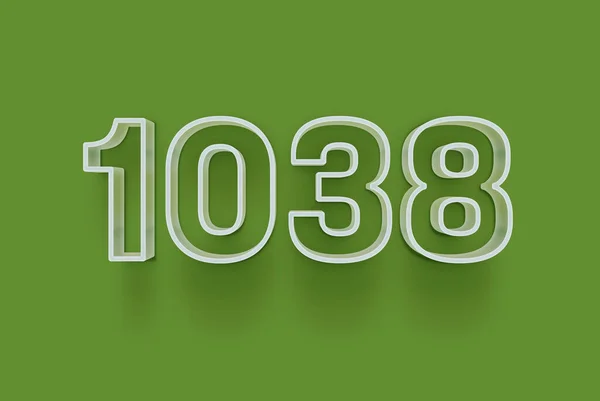 Αριθμός 1038 Είναι Απομονωμένη Πράσινο Φόντο Για Μοναδική Αφίσα Πώλησης — Φωτογραφία Αρχείου