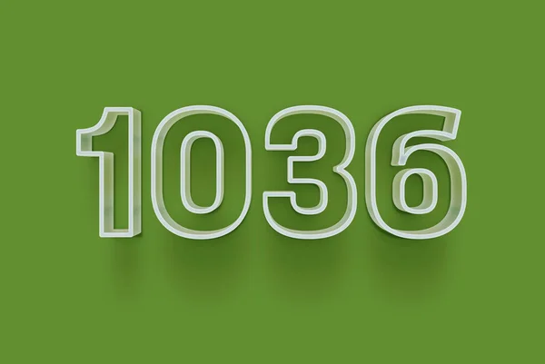 Número 1036 Isolado Fundo Verde Para Seu Único Cartaz Venda — Fotografia de Stock
