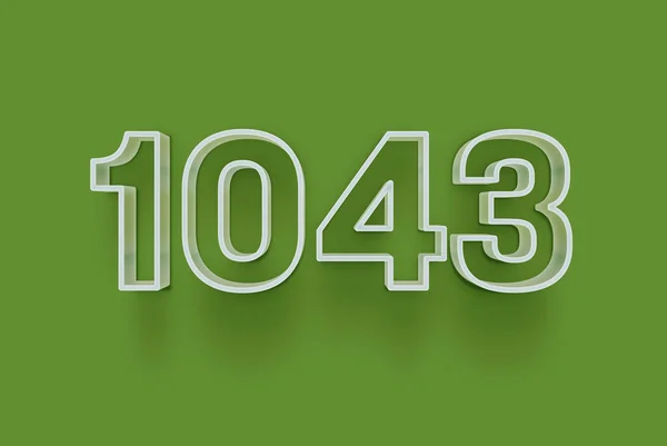 Numéro 1043 Est Isolé Sur Fond Vert Pour Votre Vente — Photo