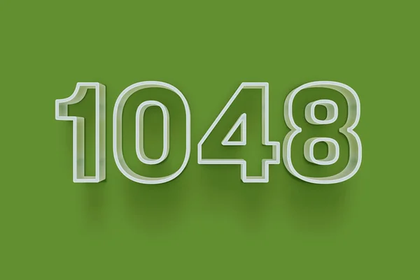 Αριθμός 1048 Είναι Απομονωμένη Πράσινο Φόντο Για Μοναδική Αφίσα Πώλησης — Φωτογραφία Αρχείου