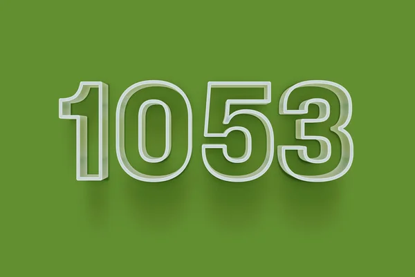 Номер 1053 Ізольований Зеленому Тлі Вашої Унікальної Продажу Плакат Промо — стокове фото