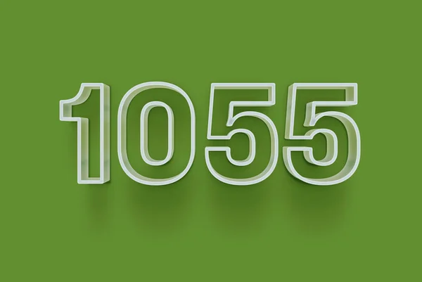 Номер 1055 Изолирован Зеленом Фоне Вашего Уникального Рекламного Плаката Скидка — стоковое фото