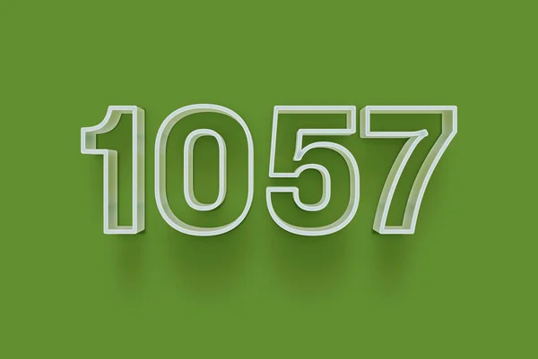 Numer 1057 Jest Izolowany Zielonym Tle Dla Unikalnej Sprzedaży Plakat — Zdjęcie stockowe
