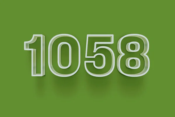 Number 1058 Isolated Green Background Your Unique Selling Poster Promo — Stock Photo, Image