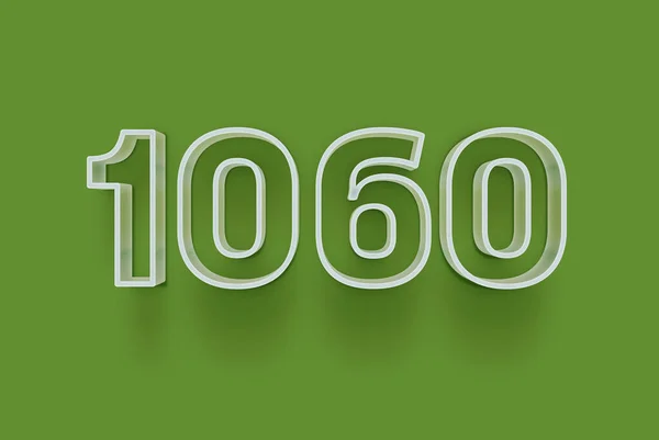 Número 1060 Está Aislado Fondo Verde Para Oferta Única Venta — Foto de Stock