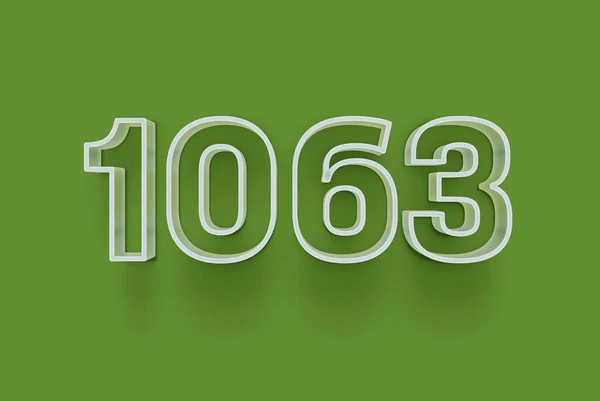 Nummer 1063 Ist Auf Grünem Hintergrund Isoliert Für Ihr Einzigartiges — Stockfoto