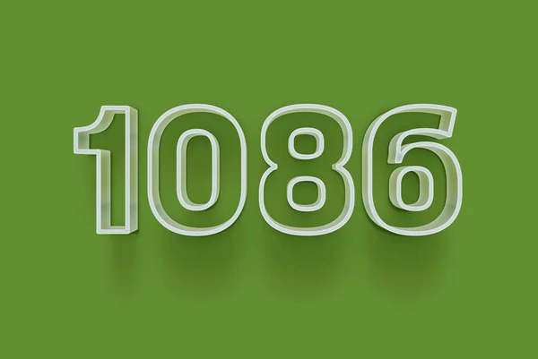 Номер 1086 Изолирован Зеленом Фоне Вашего Уникального Рекламного Плаката Скидка — стоковое фото