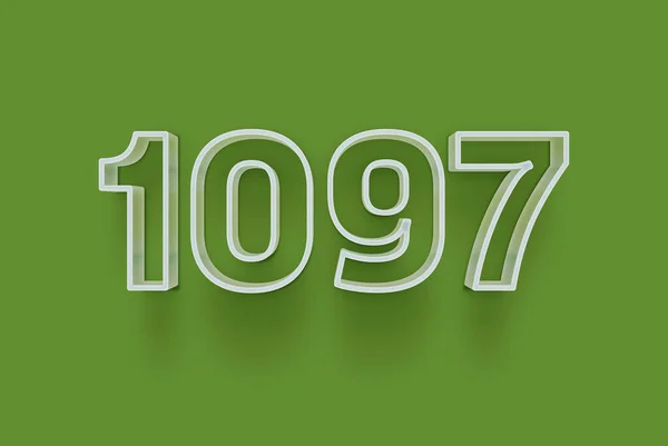 Номер 1097 Изолирован Зеленом Фоне Вашего Уникального Рекламного Плаката Скидка — стоковое фото